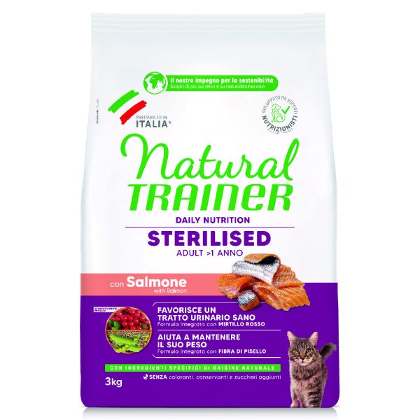 3kg Steriloitu Lohi Natural Trainer kuivaruoka kissoille