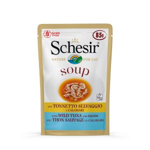 12x85g Schesir Cat Soup villi tonnikala & mustekala