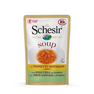 12x85g Schesir Cat Soup villi tonnikala & kurpitsa