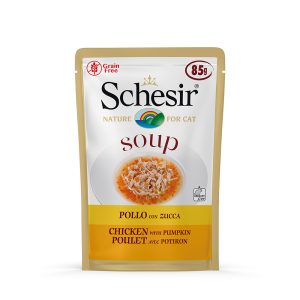 12x85g Schesir Cat Soup kana & kurpitsa