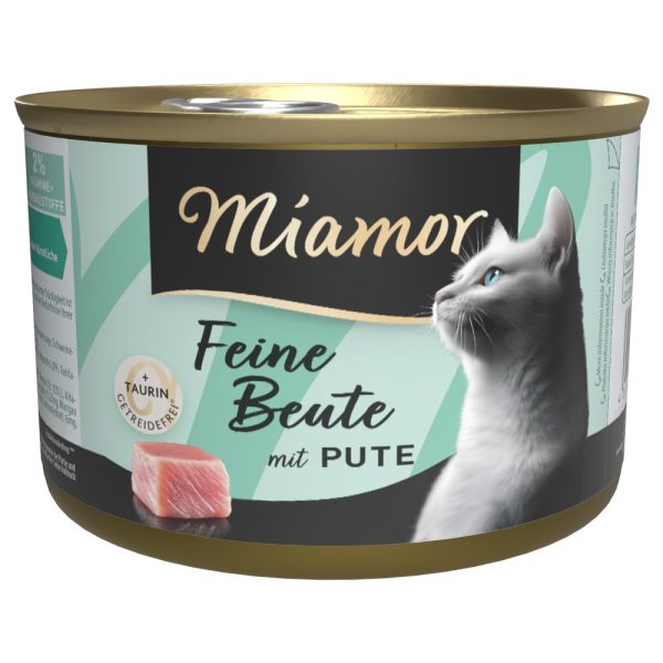 12x185g Feine Beute kalkkuna Miamor kissan märkäruoka