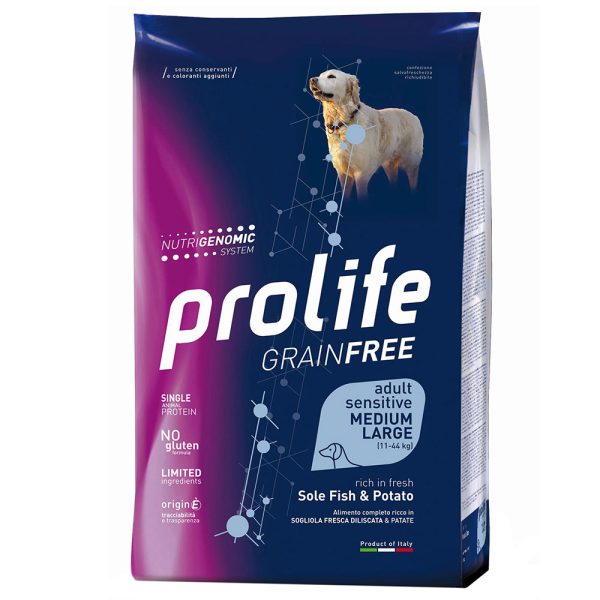 10kg Sole & Potatoes Adult M/L Grain Free Prolife Dry Dog Food -kuivaruoka