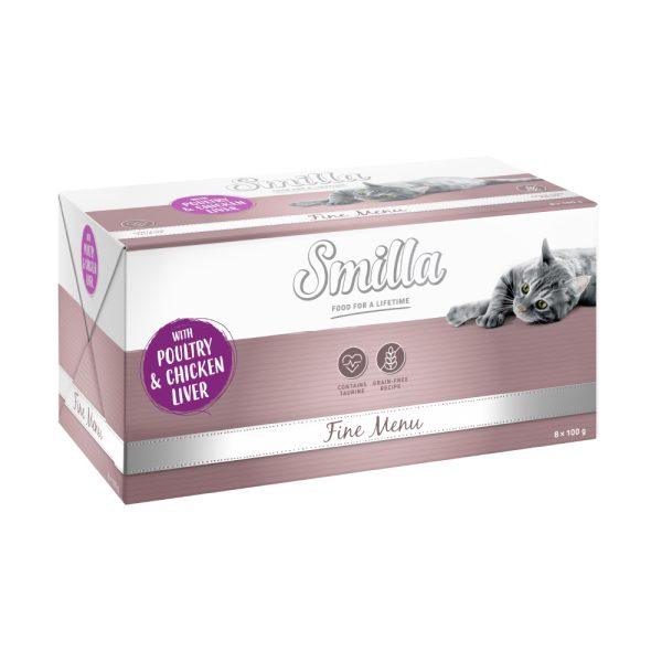 8x100g Fine Menu siipikarja & kananmaksa Smilla kissan märkäruoka