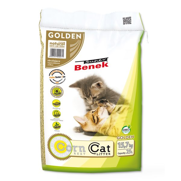 25 l (noin 15,7 kg) Super Benek Corn Cat Golden kissanhiekka 25 l