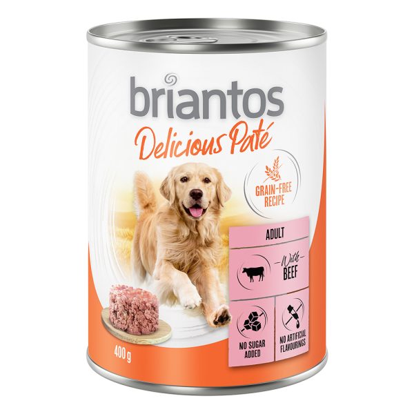24x400g Delicious Paté nauta Briantos koiran märkäruoka