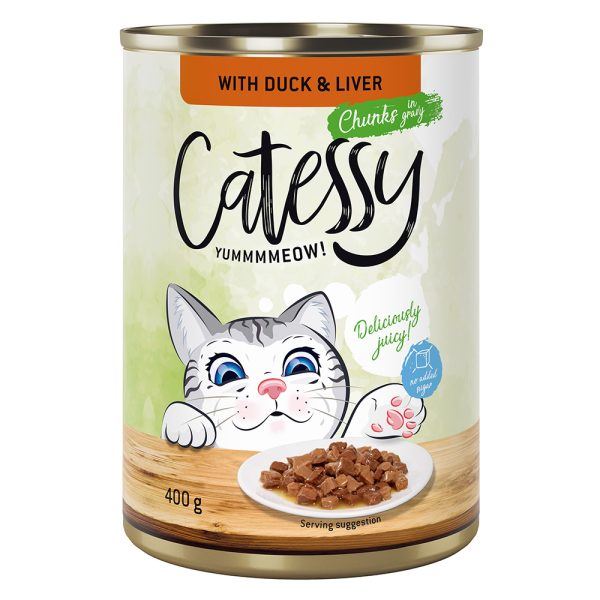 24x400g ankka & maksa kastikkeessa Catessy kissan märkäruoka