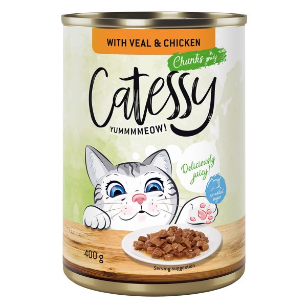 24x400g vasikka & kana kastikkeessa Catessy kissan märkäruoka