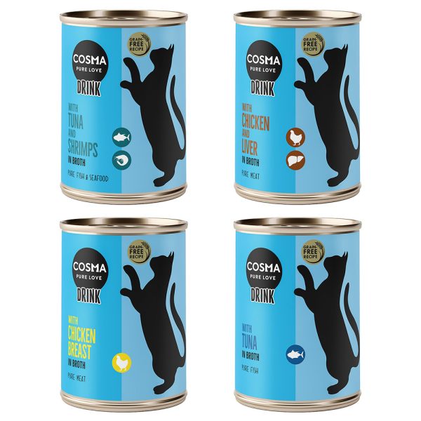 6x100g Drink lajitelma Cosma kissan märkäruoka
