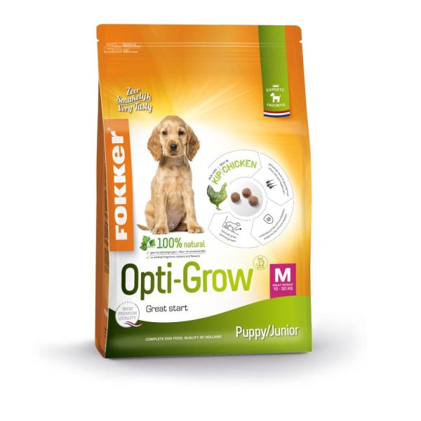 2x13kg Puppy/Junior Medium Opti-Grow Fokker koiranruoka