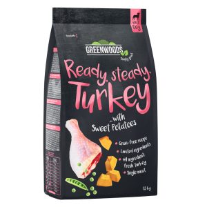 1,5 kg kalkkunaa ja bataattia, herneitä ja kurpitsaa Greenwoods koiran kuivaruoka