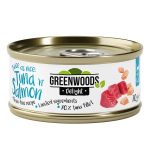 6x70g Delight tonnikalafilee ja lohi Greenwoods kissan märkäruoka