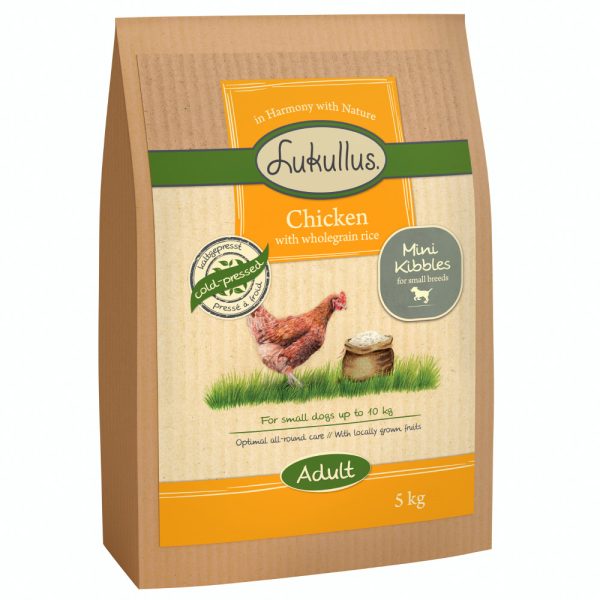 3x5kg Mini kana & täysjyväriisi Lukullus koiran kuivaruoka