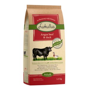 1,5kg Angus-Beef & Duck Lukullus kylmäpuristettu koiranruoka