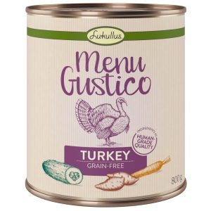 Lukullus Menu Gustico  kalkkuna, bataatti, kesäkurpitsa ja porkkana  koiranruoka