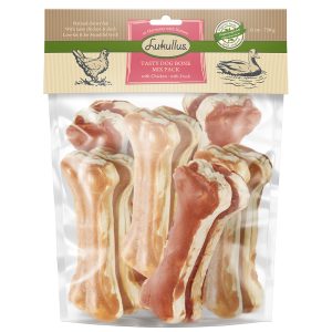 750g Bigpacks-puruluut kana ja ankka 15cm Lukullus koiranherkku