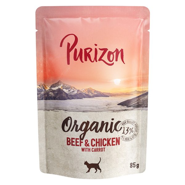6x85g Purizon Luomu luomunauta, luomukana & luomuporkkana kissan märkäruoka