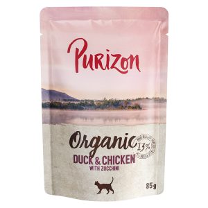 6x85g Purizon Luomu luomuankka, luomukana & luomukesäkurpitsa kissan märkäruoka