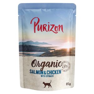 6x85g Purizon Luomu luomulohi, luomukana & luomupinaatti kissan märkäruoka
