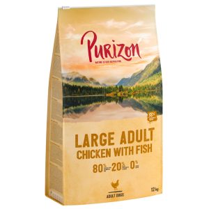 12 kg Purizon -kuivaruokaa erikoishintaan! - Large Adult kana & kala