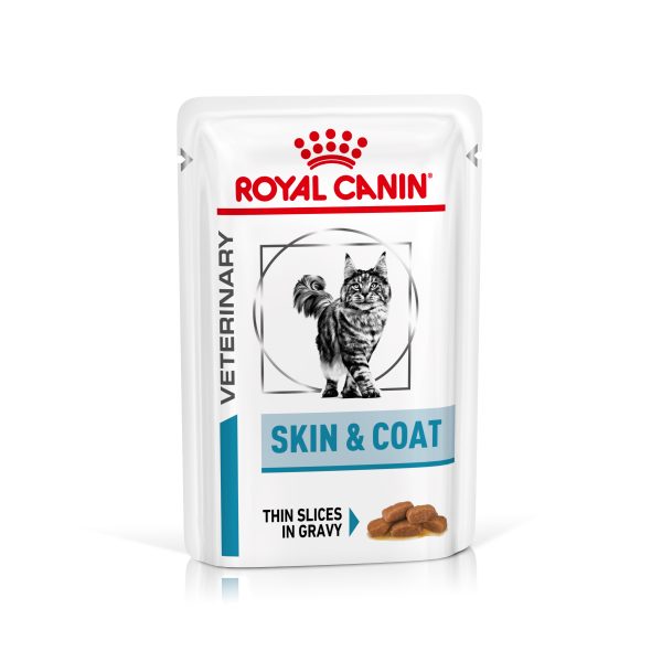 12x85g Veterinary Feline Skin & Coat kastikkeessa Royal Canin kissanruoka