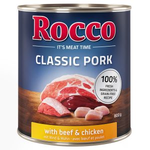 12x800g Classic sianliha, naudanliha ja kana Rocco