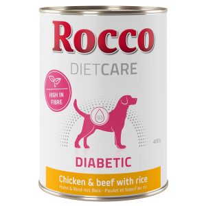 12x400g Diet Care Diabetic Chicken & Beef with Rice Rocco-koiranruoka