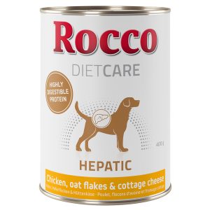 12x400g Diet Care Hepatic Chicken with Oat Flakes & Cottage Cheese Rocco-koiranruoka