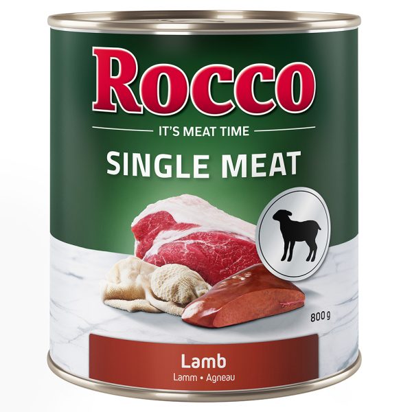 24x800g Single Meat lammas Rocco koiran märkäruoka