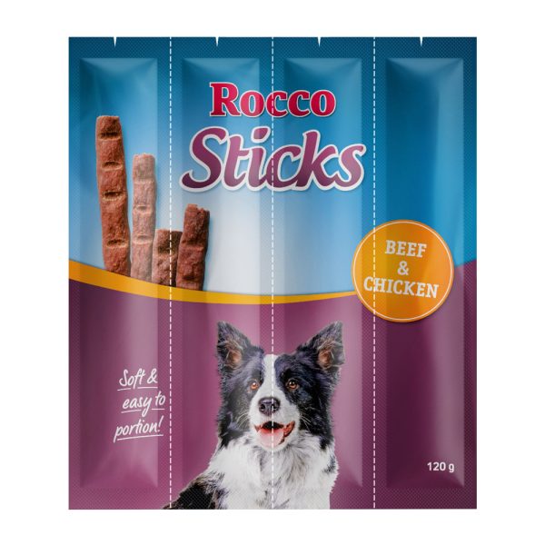 12 kpl Sticks nauta & kana Rocco koiranherkut
