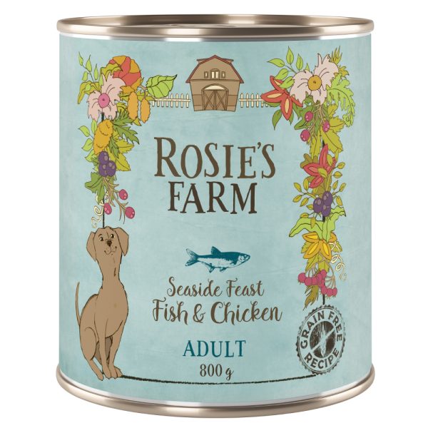 6x800g Adult kala & kana Rosie's Farm koiranruoka