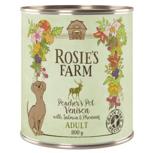 6x800g Adult peura & fasaani ja lohi  Rosie's Farm koiranruoka