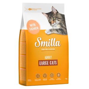 1kg Adult XXL-nappulat lohi Smilla kissan kuivaruoka
