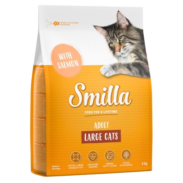4kg Adult XXL-nappulat lohi Smilla kissan kuivaruoka