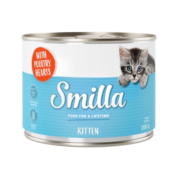 6x200g Kitten siipikarjansydän Smilla kissan märkäruoka
