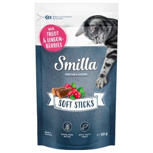 50g Soft Sticks taimen & puolukka Smilla kissanherkut