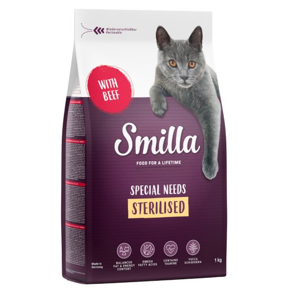 1kg Adult Sterilised nauta Smilla kissan kuivaruoka