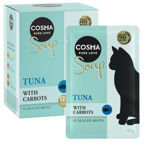 12x40g Soup tonnikala & porkkana Cosma kissan märkäruoka