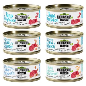 6x70g Delight tonnikala lajitelma Greenwoods kissan märkäruoka