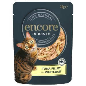 16x70g Cat Pouch tonnikalaa ja pikkukaloja Encore kissan märkäruoka