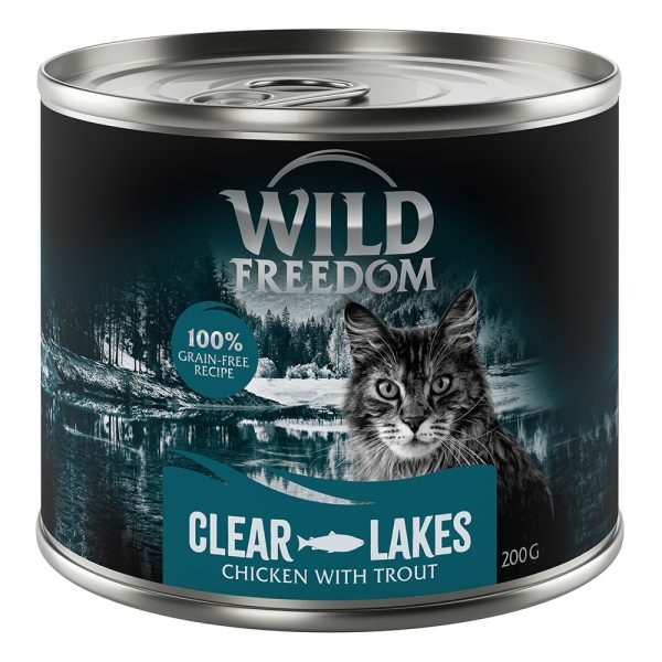 12x200g Clear Lakes - taimen & kana Wild Freedom Adult kissanruoka