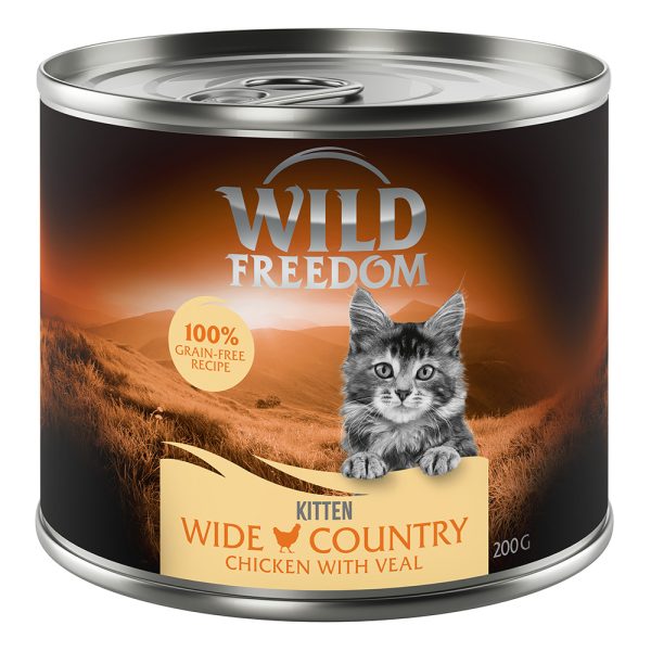 12x200g Kitten Wide Country - vasikka & kana Wild Freedom kissanruoka