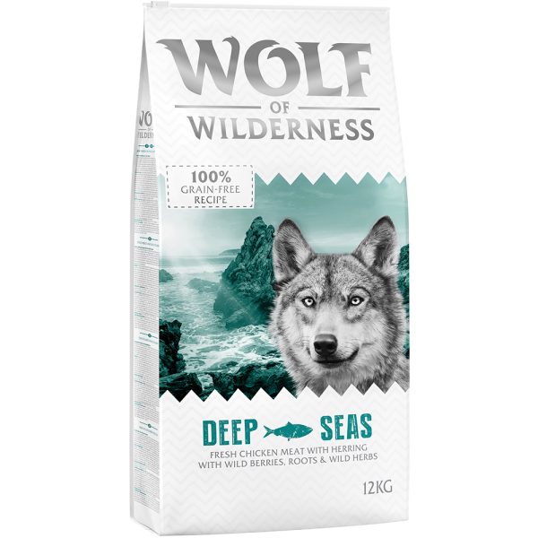 12kg Wolf of Wilderness Adult Deep Seas silakka koiranruoka